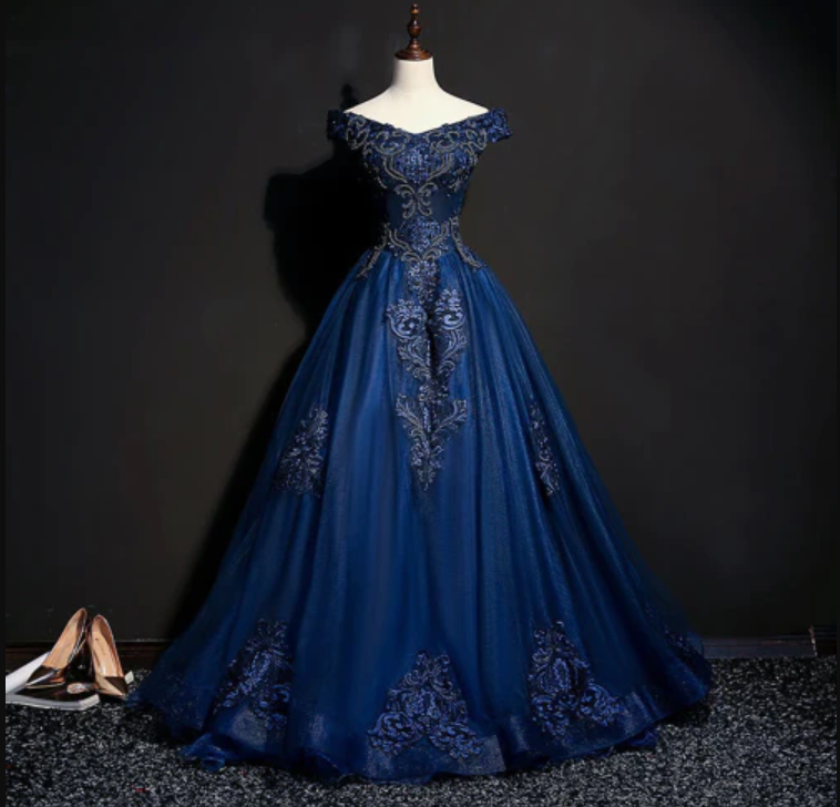 Navy Blue Ball Gown